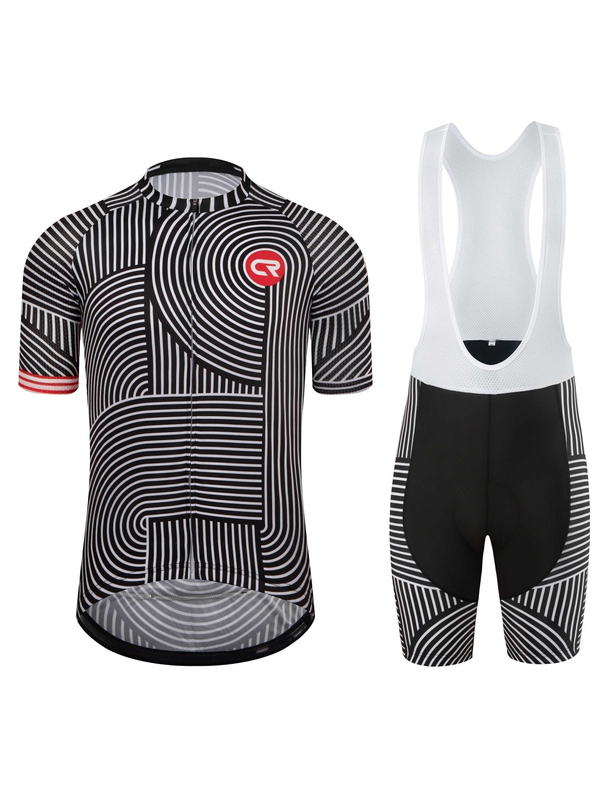 Grafisch zwart wielertrui | Wielerkleding | Geavanceerd Fietsjersey