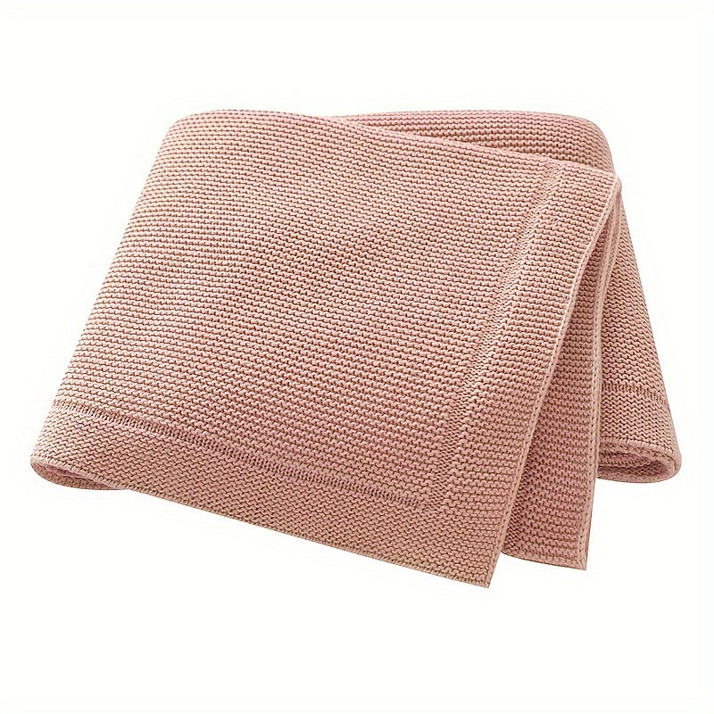 Soft Cotton Knit Swaddle Blanket | Solid Color, Geometric Pattern - Perfect for Various Occasions