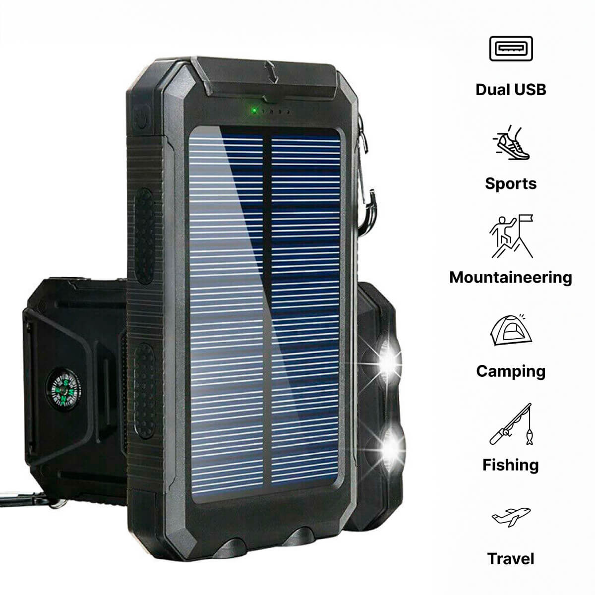 500000mAh Zonne-oplader Waterdichte Power Bank Extern