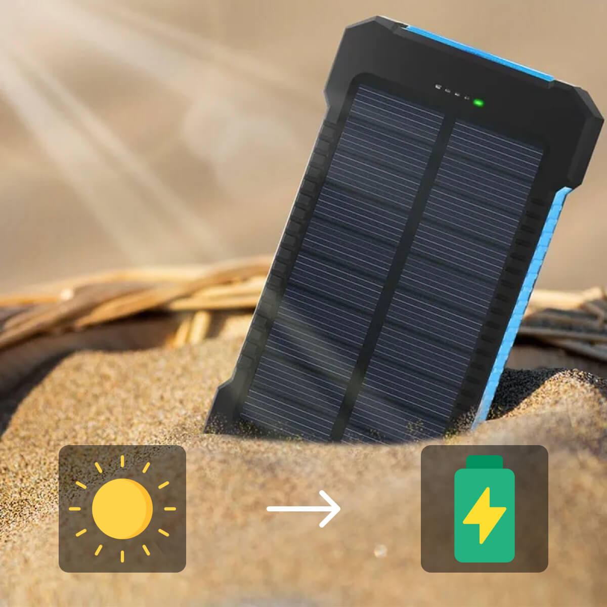 500000mAh Zonne-oplader Waterdichte Power Bank Extern