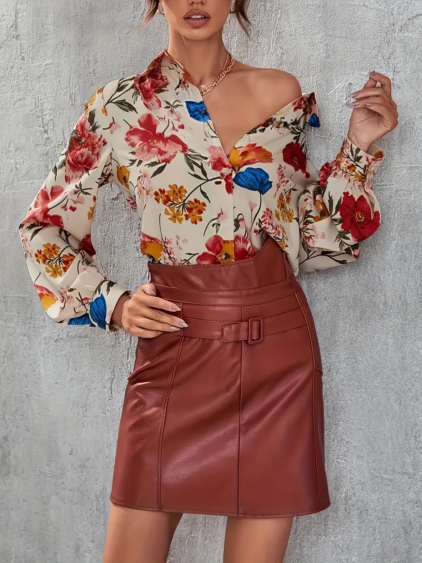 Floral Print Dames Blouse | Duurzaam - Must-Have - Stijlvol & Comfortabel - Lente/Zomer/Herfst