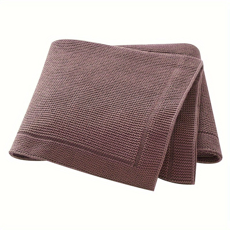 Soft Cotton Knit Swaddle Blanket | Solid Color, Geometric Pattern - Perfect for Various Occasions