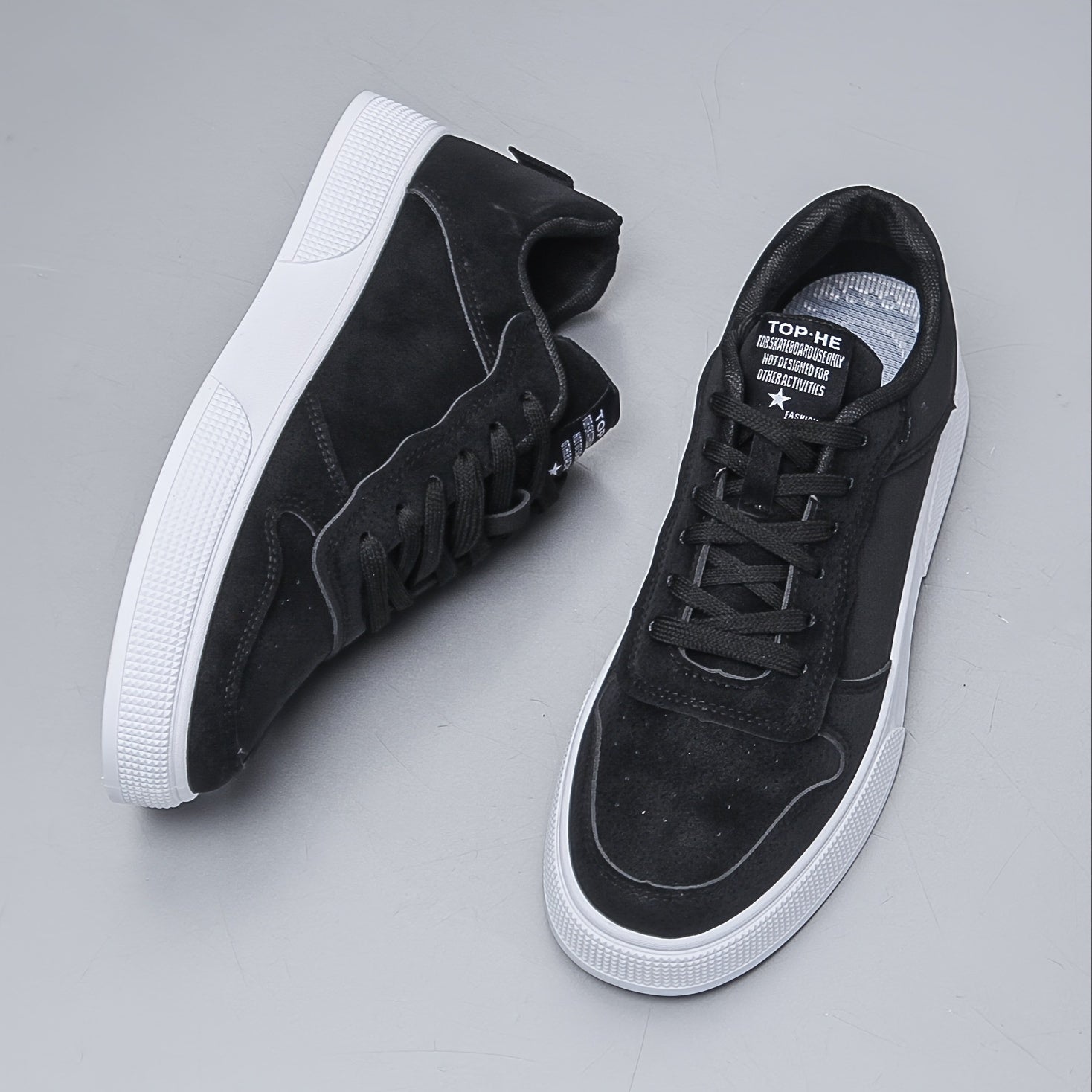 Casual Sneakers | Kunstsuède | Met Dikke Witte Zool