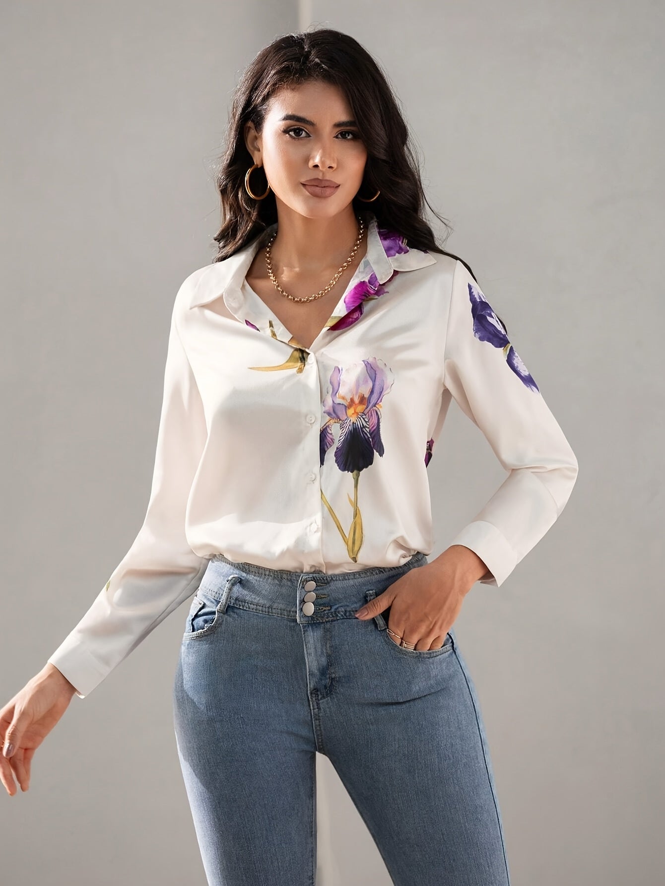 Elegant Floral Print Dames Blouse | Duurzaam - Must-Have - Stijlvol & Comfortabel - Lente/Zomer/Herfst