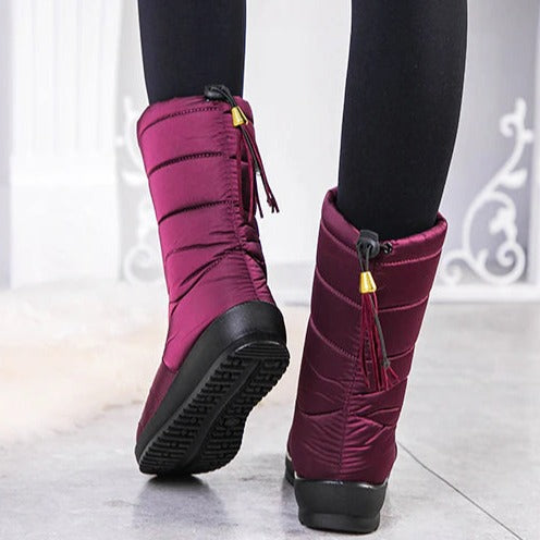 Snowla Dames Winterlaarzen met Warme Bontvoering - Dubbel Geïsoleerde Snowboots met Antislip Zool - Warme Laarzen voor de Winter, Maat 35 tot 43