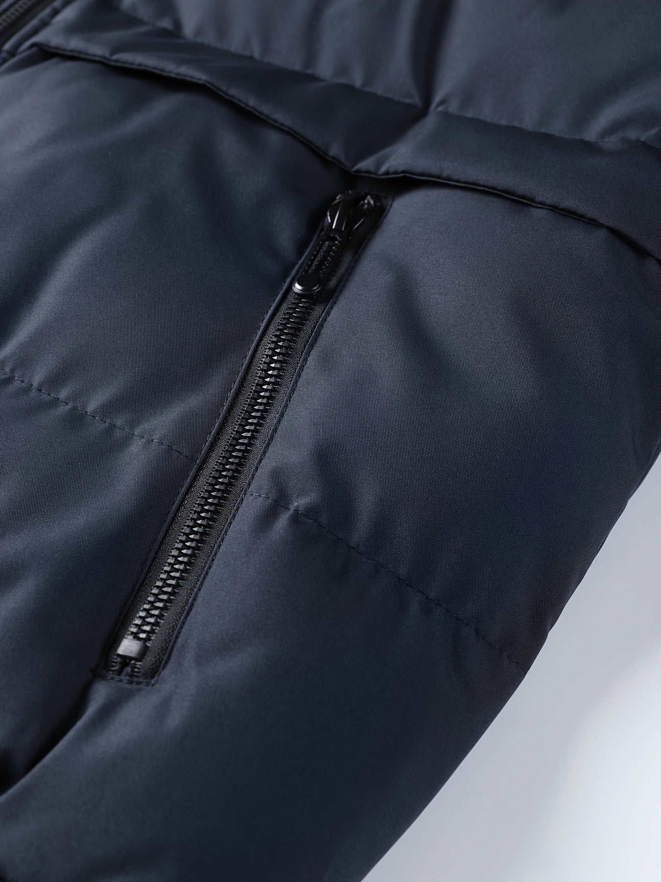 Visconte Heren Winterjas – Heavy-Duty Hooded Full-Zip Jas met Mouwzakken, Navy Cold-Weather Outdoorjas, Casual & Formeel