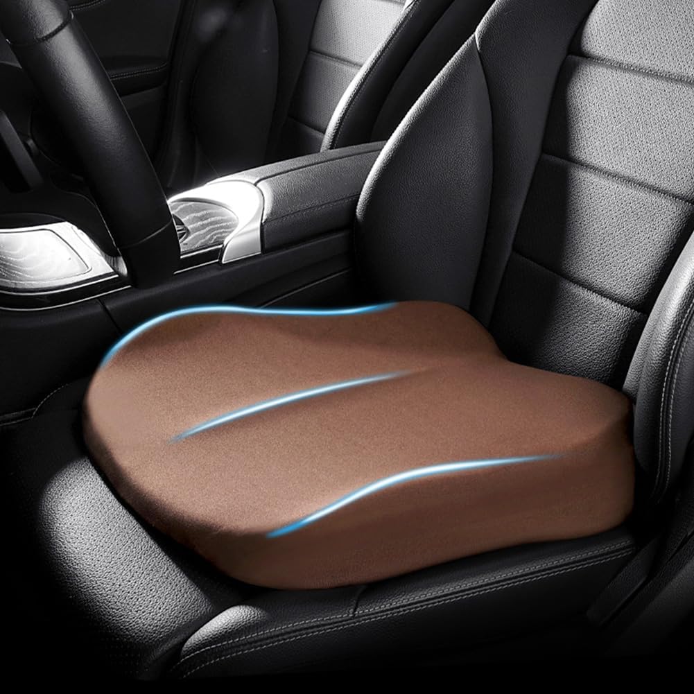 Elevora Auto Zitkussen met Verhoging - Ergonomische Zitverhoger van Geheugenfoam, 7,6 cm Hoger voor Beter Zicht - Ook voor Bureaustoel, 43 x 43 cm