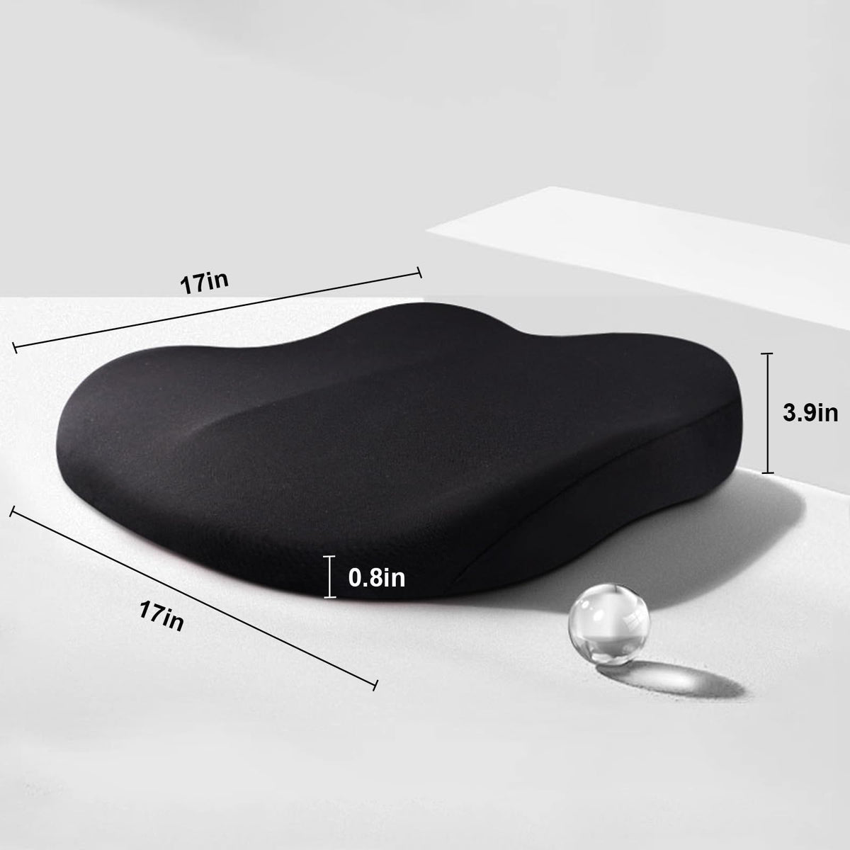 Elevora Auto Zitkussen met Verhoging - Ergonomische Zitverhoger van Geheugenfoam, 7,6 cm Hoger voor Beter Zicht - Ook voor Bureaustoel, 43 x 43 cm
