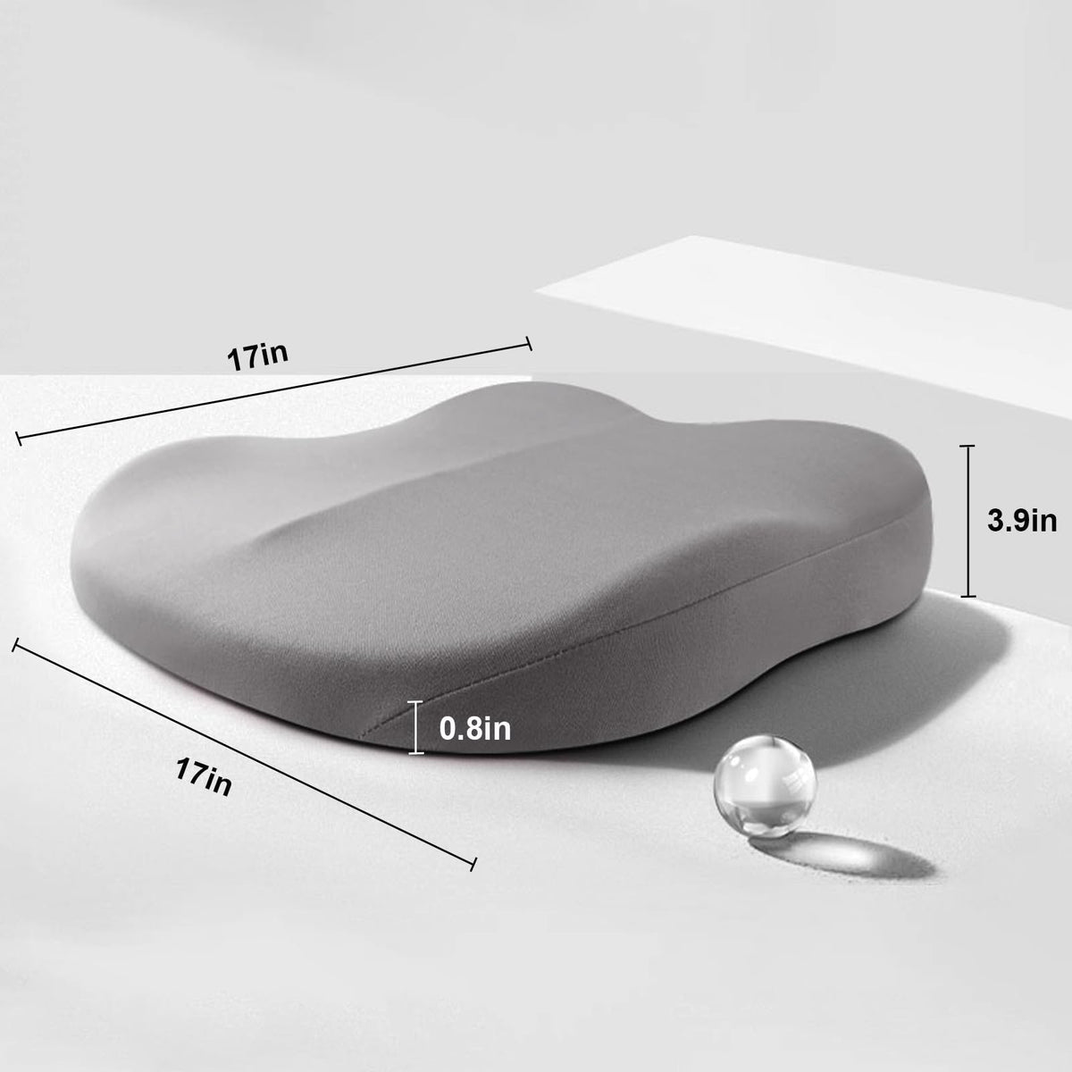 Elevora Auto Zitkussen met Verhoging - Ergonomische Zitverhoger van Geheugenfoam, 7,6 cm Hoger voor Beter Zicht - Ook voor Bureaustoel, 43 x 43 cm