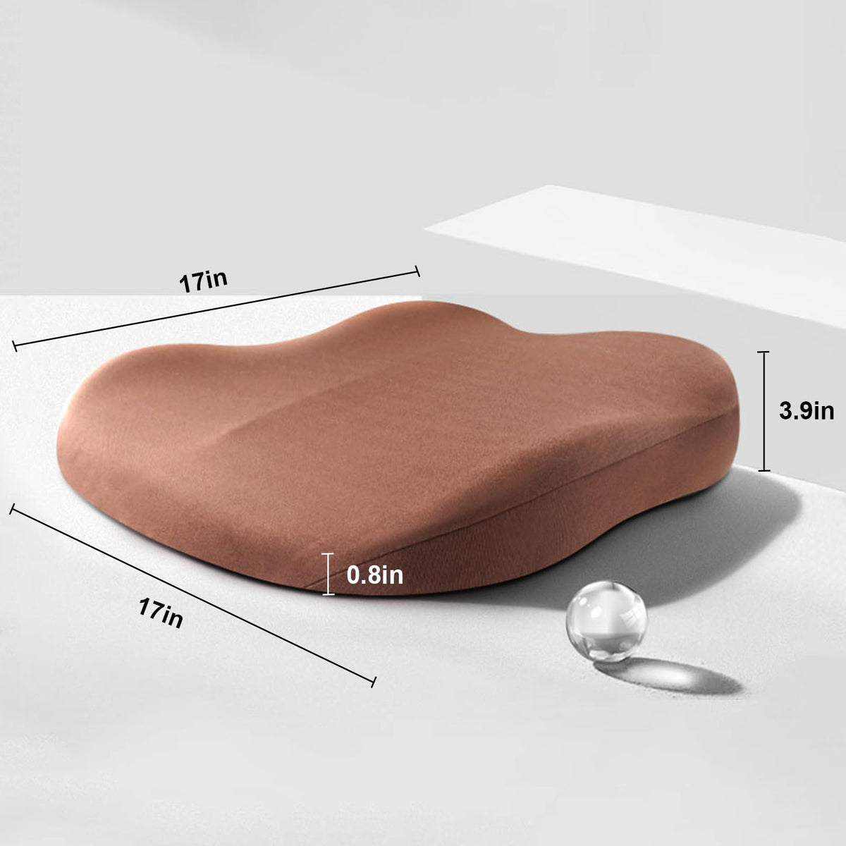 Elevora Auto Zitkussen met Verhoging - Ergonomische Zitverhoger van Geheugenfoam, 7,6 cm Hoger voor Beter Zicht - Ook voor Bureaustoel, 43 x 43 cm