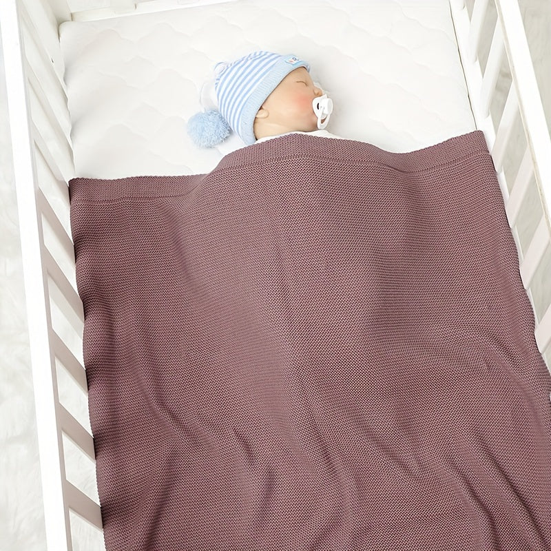 Soft Cotton Knit Swaddle Blanket | Solid Color, Geometric Pattern - Perfect for Various Occasions