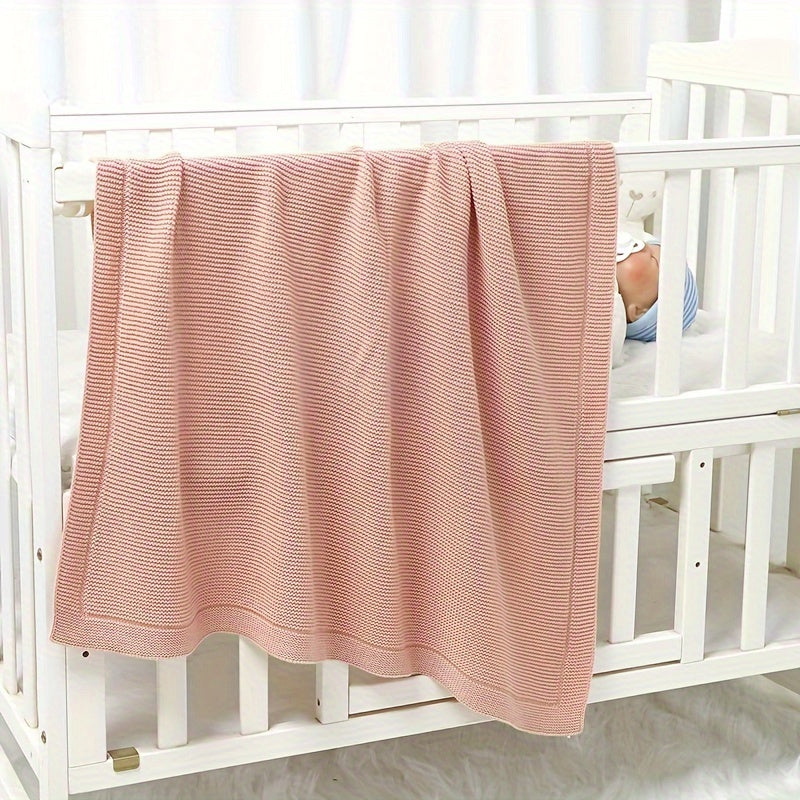 Soft Cotton Knit Swaddle Blanket | Solid Color, Geometric Pattern - Perfect for Various Occasions