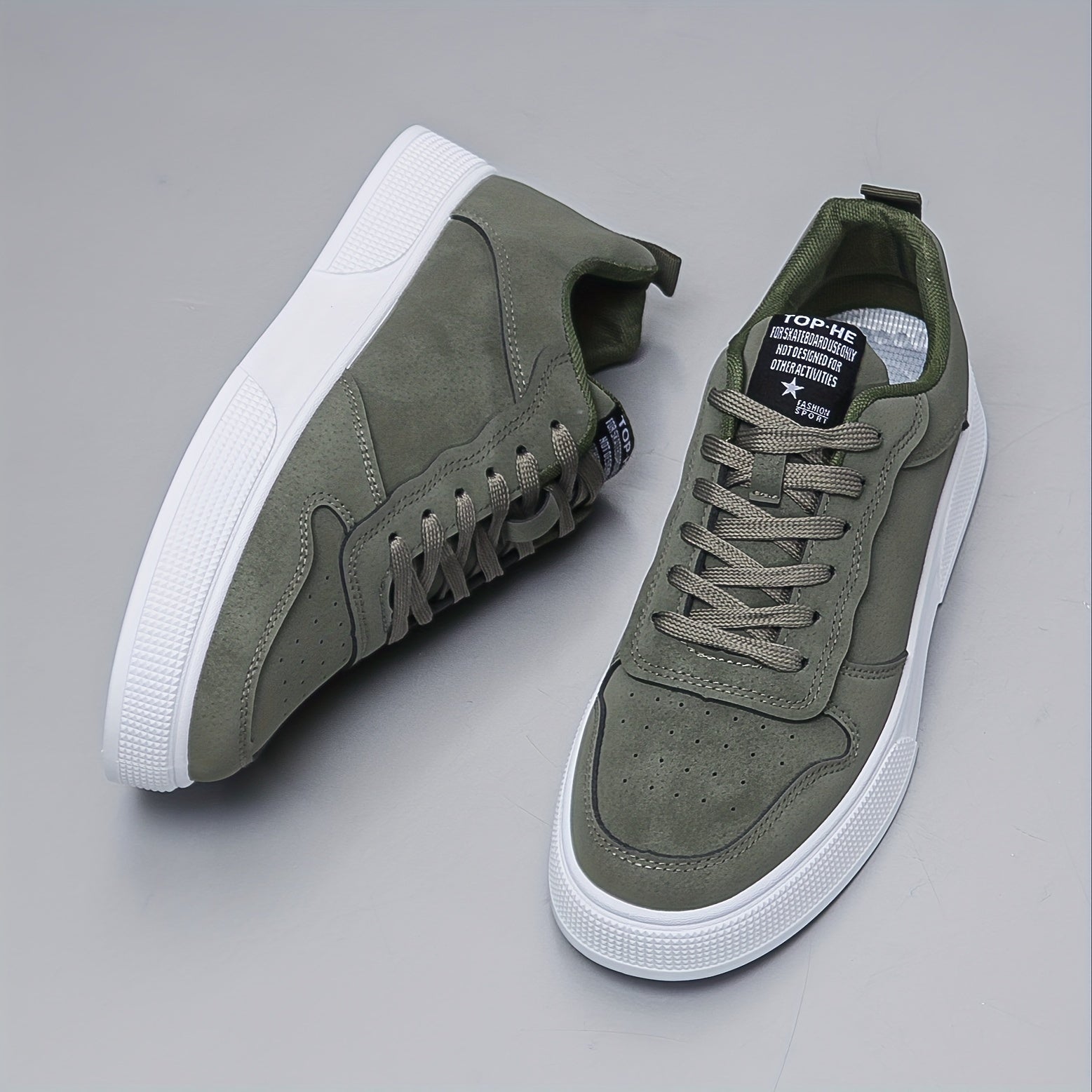 Casual Sneakers | Kunstsuède | Met Dikke Witte Zool