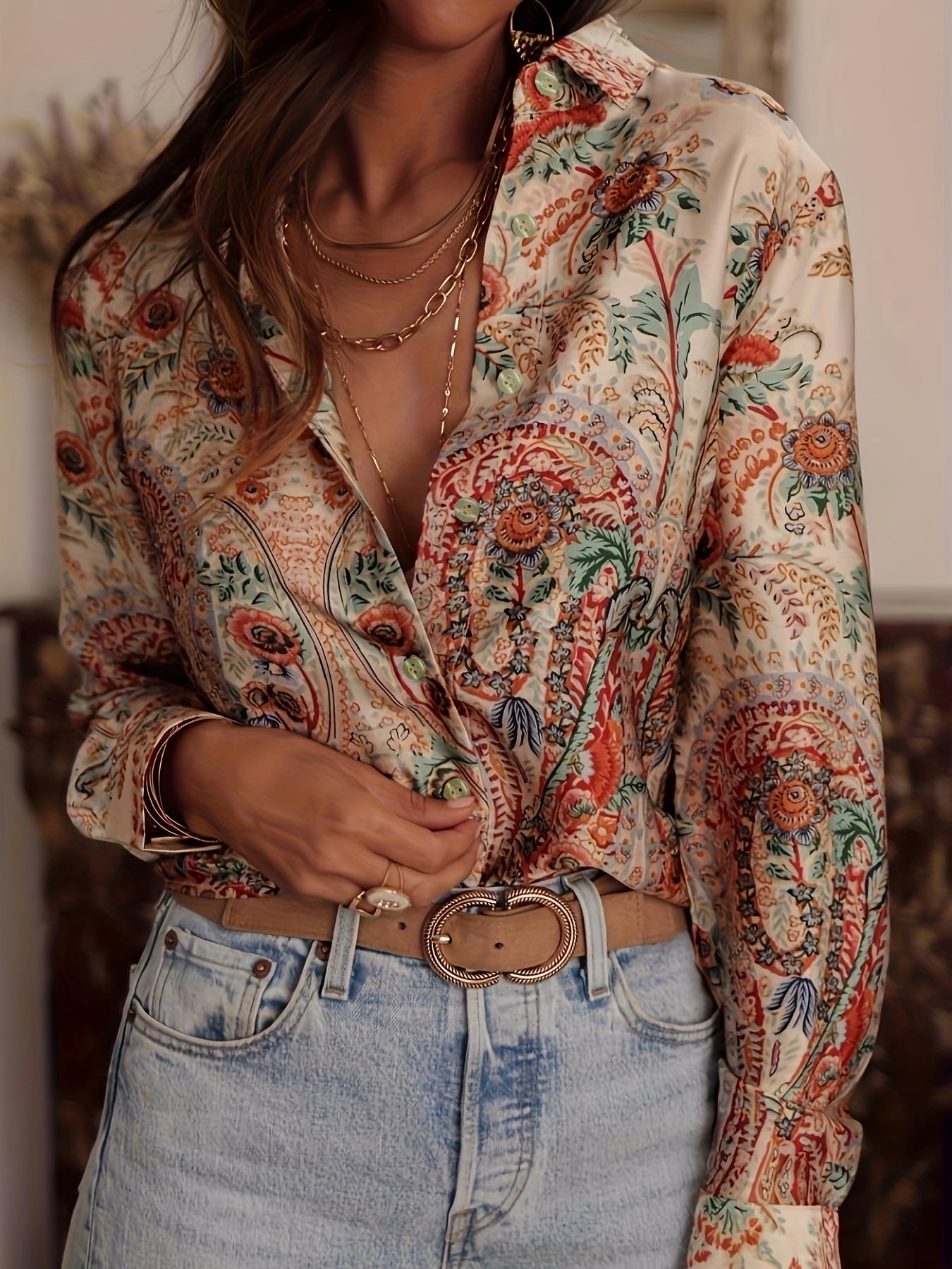 Paisley Print Dames Blouse | Duurzaam - Must-Have - Stijlvol & Comfortabel - Lente/Zomer/Herfst