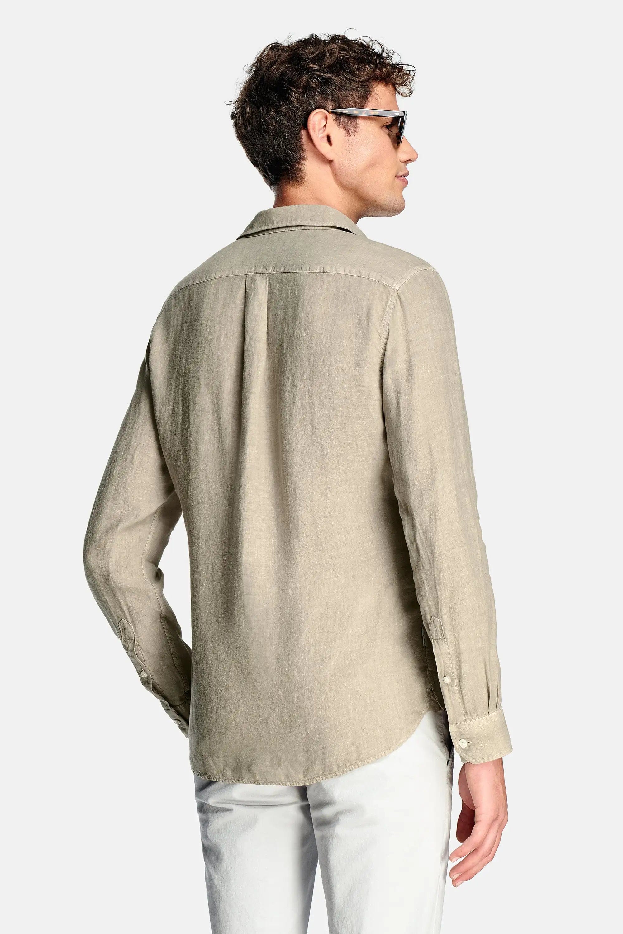 Puento Fortade | Beige Linnen Overhemd - Regular Fit - Essential Beige