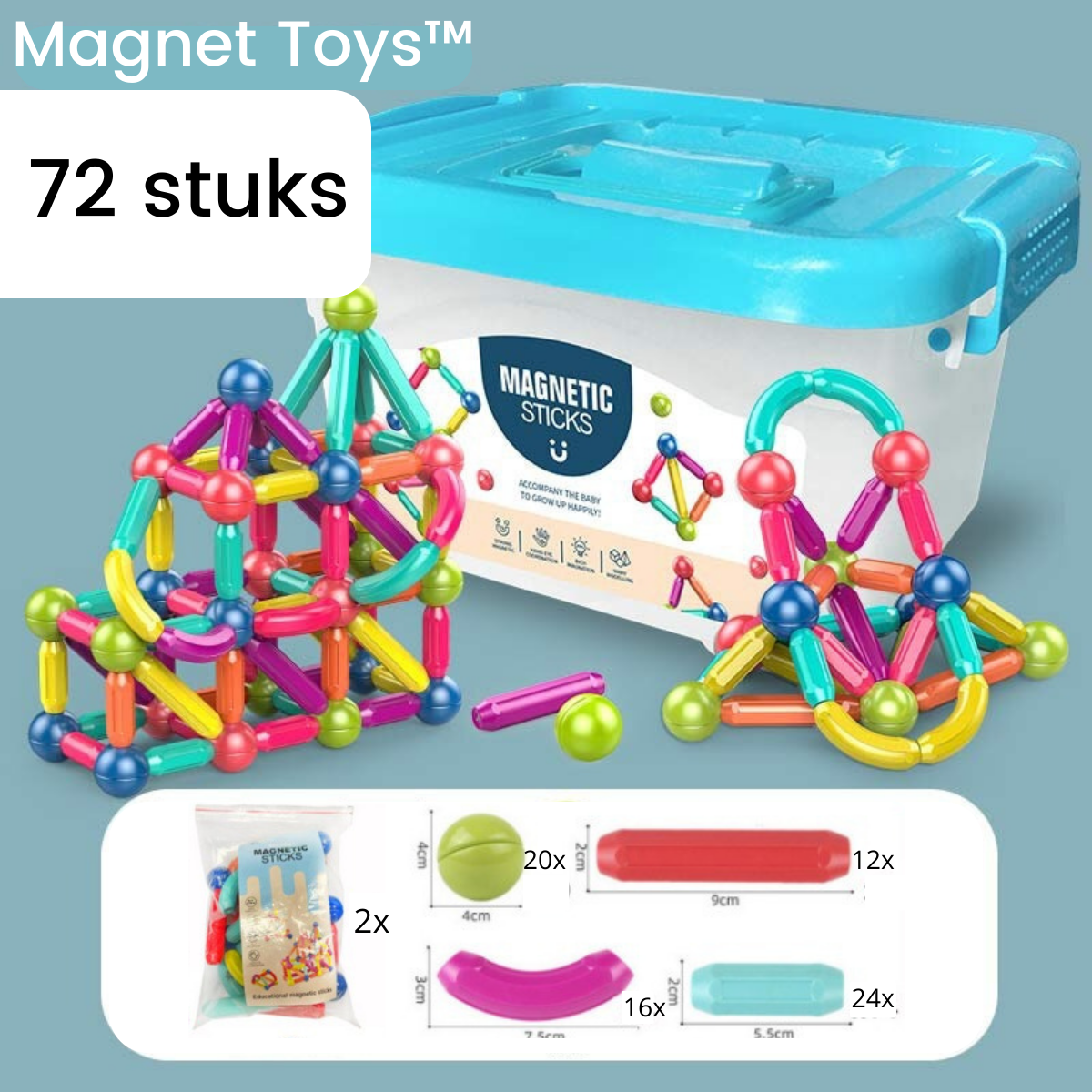 MagnaPlay™ Magnetische Sticks – Ontwikkel creativiteit spelenderwijs!