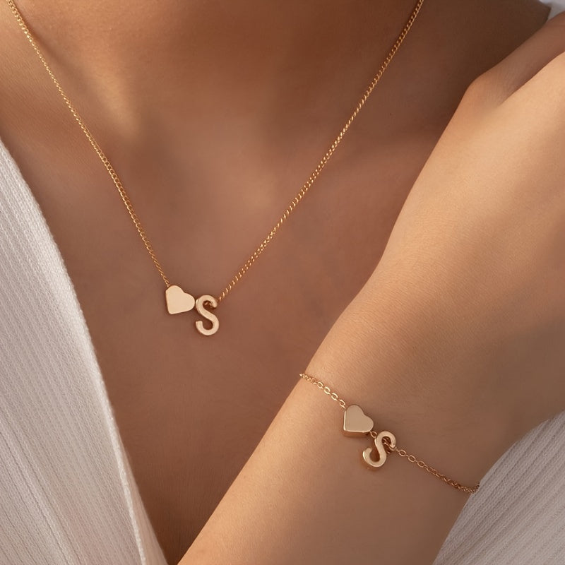 Ensemble Raffiné | Stijlvolle Set: 1 Halsketting + 1 Armband | Verfijnd Minimalistisch Design - Perfect Voor Dagelijkse Chic