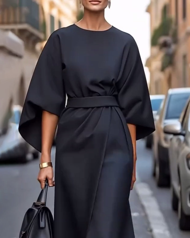 Novo - Elegante Midi-Jurk met Ceintuur