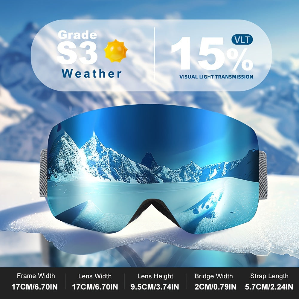 Ski & Snowboard Bril 25’ - Polarized Lens & Stijlvol Design - Anti Mist - AlpineGlide - TP - Essential