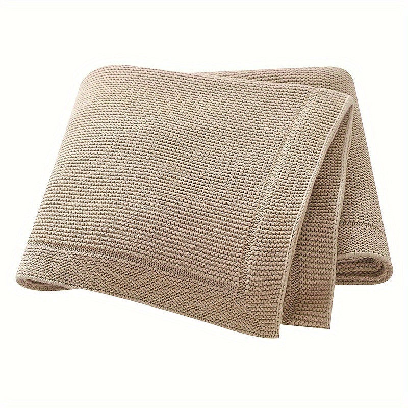 Soft Cotton Knit Swaddle Blanket | Solid Color, Geometric Pattern - Perfect for Various Occasions