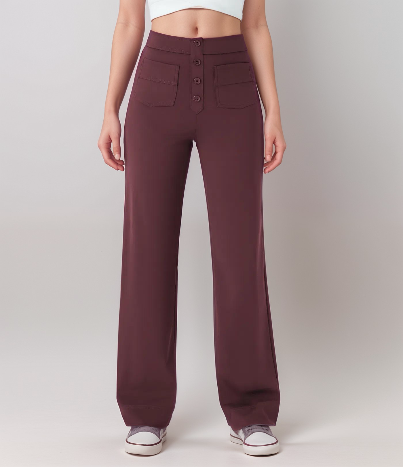 Lena - Elastische broek met hoge taille