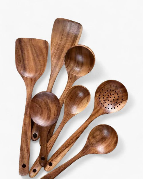 Teak Wooden Kitchen Utensils Set