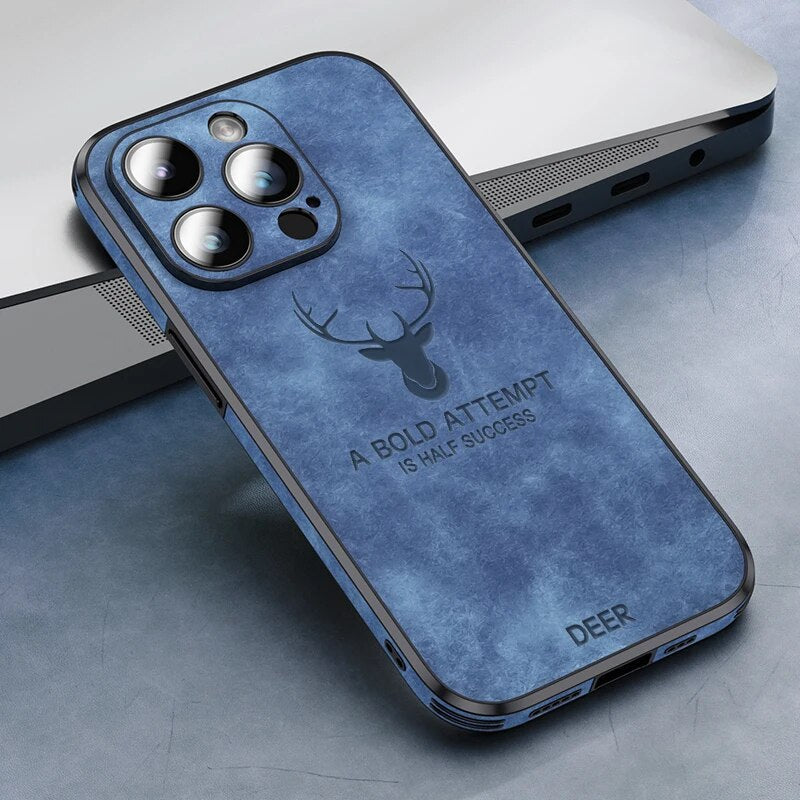 Deer - Luxe Leren iPhone Hoesje met Stijlvol Design en Schokbestendige Bescherming