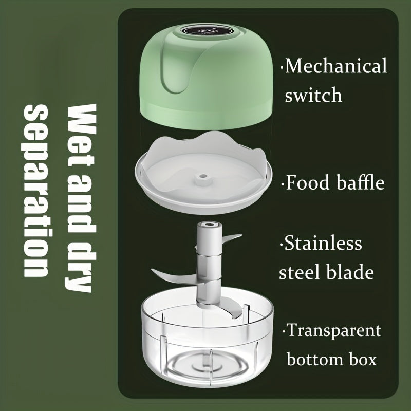 Draadloze Elektrische Knoflook en Uiensnijder - Multifunctionele Groentehakker met USB Oplaadfunctie