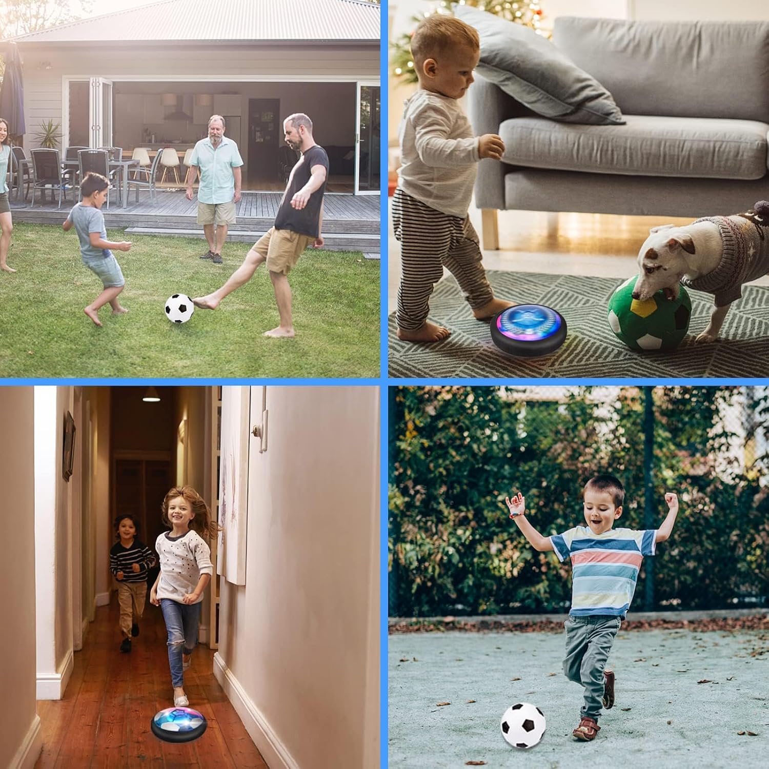 3-in-1 Hover Hockey en Voetbal Set - LED Verlichte Zwevende Bal voor Kinderen, Indoor en Outdoor Sport Speelgoed