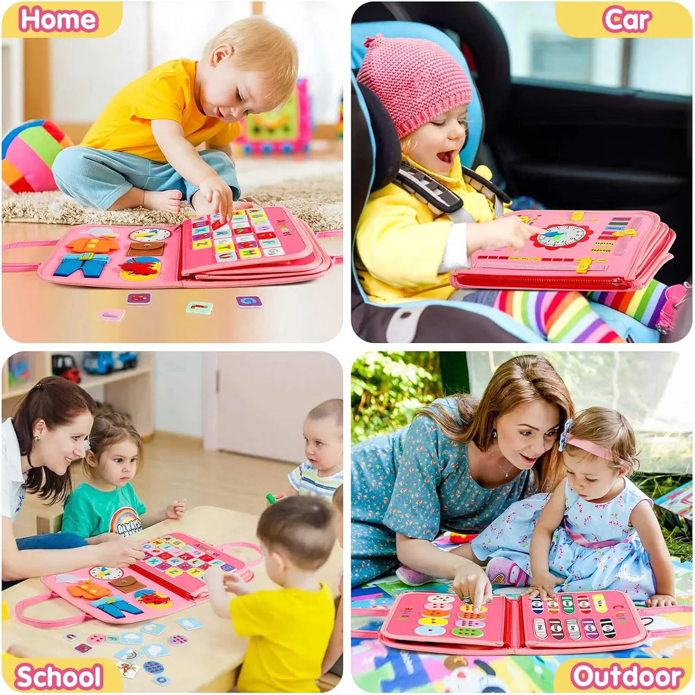Montessori Drukbord voor Peuters – Educatief Sensorisch Activiteitenboek (2-4 Jaar)