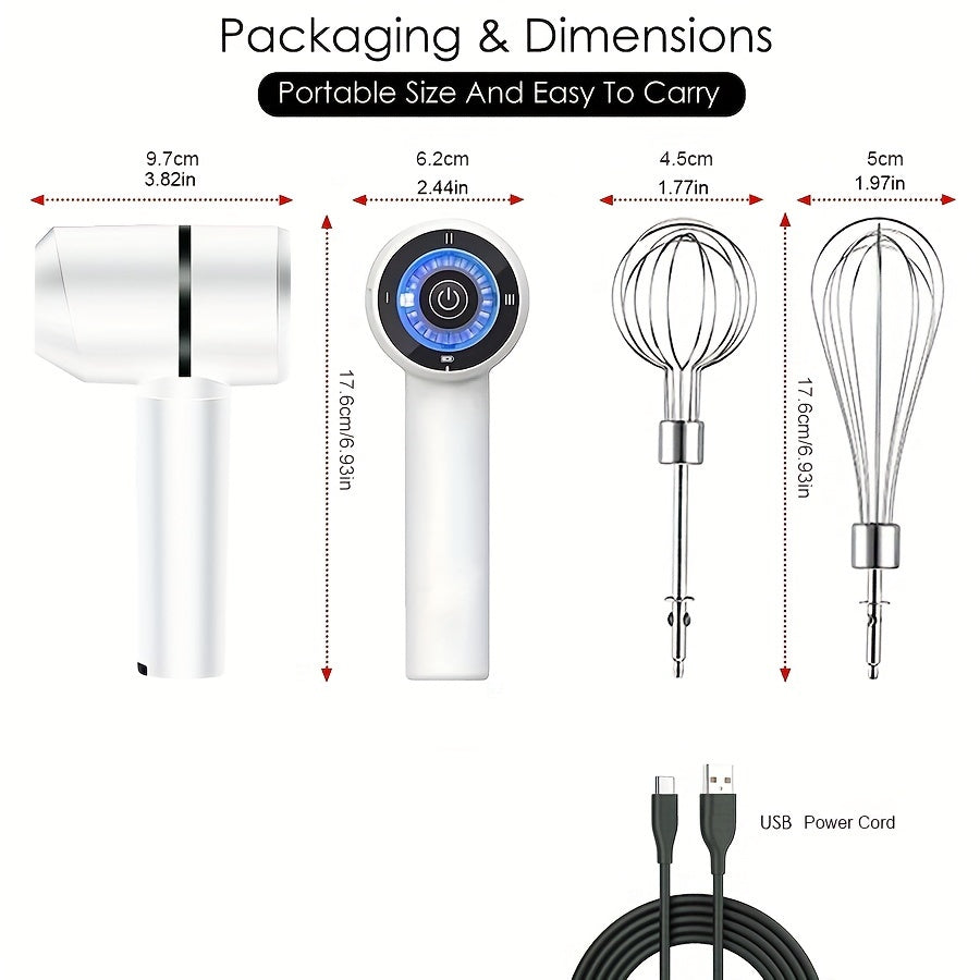 Draadloze Hand Mixer - Praktisch voor Bakken & Mixen - Compact & Efficiënt - KitchenCrest - FS+ - Essential