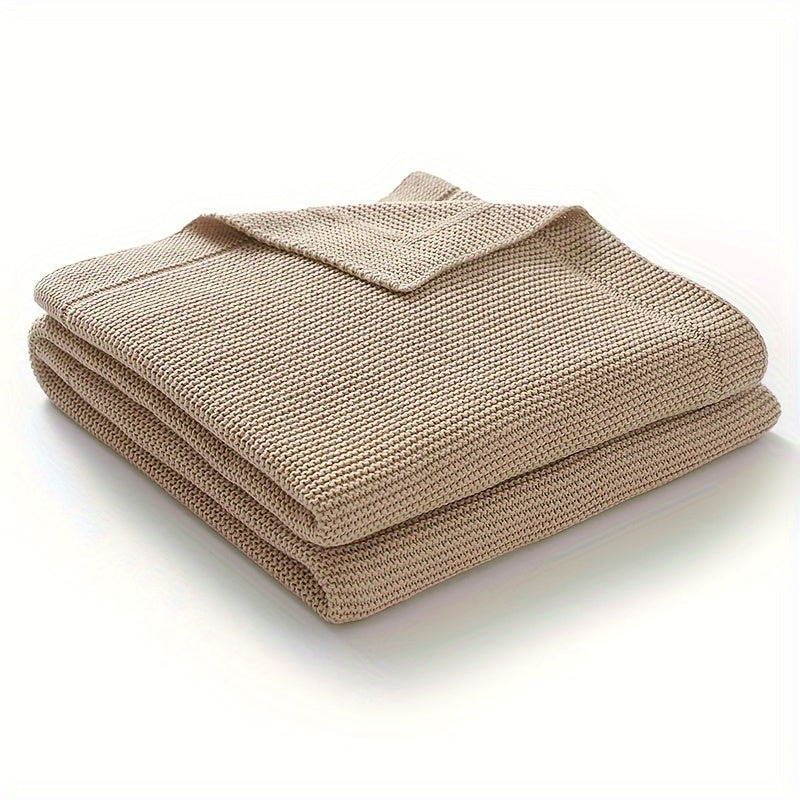 Soft Cotton Knit Swaddle Blanket | Solid Color, Geometric Pattern - Perfect for Various Occasions