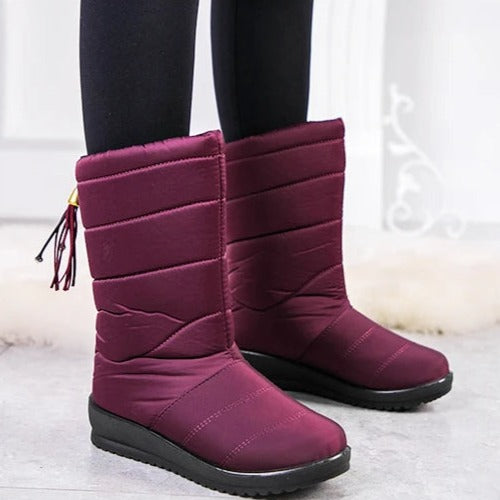 Snowla Dames Winterlaarzen met Warme Bontvoering - Dubbel Geïsoleerde Snowboots met Antislip Zool - Warme Laarzen voor de Winter, Maat 35 tot 43