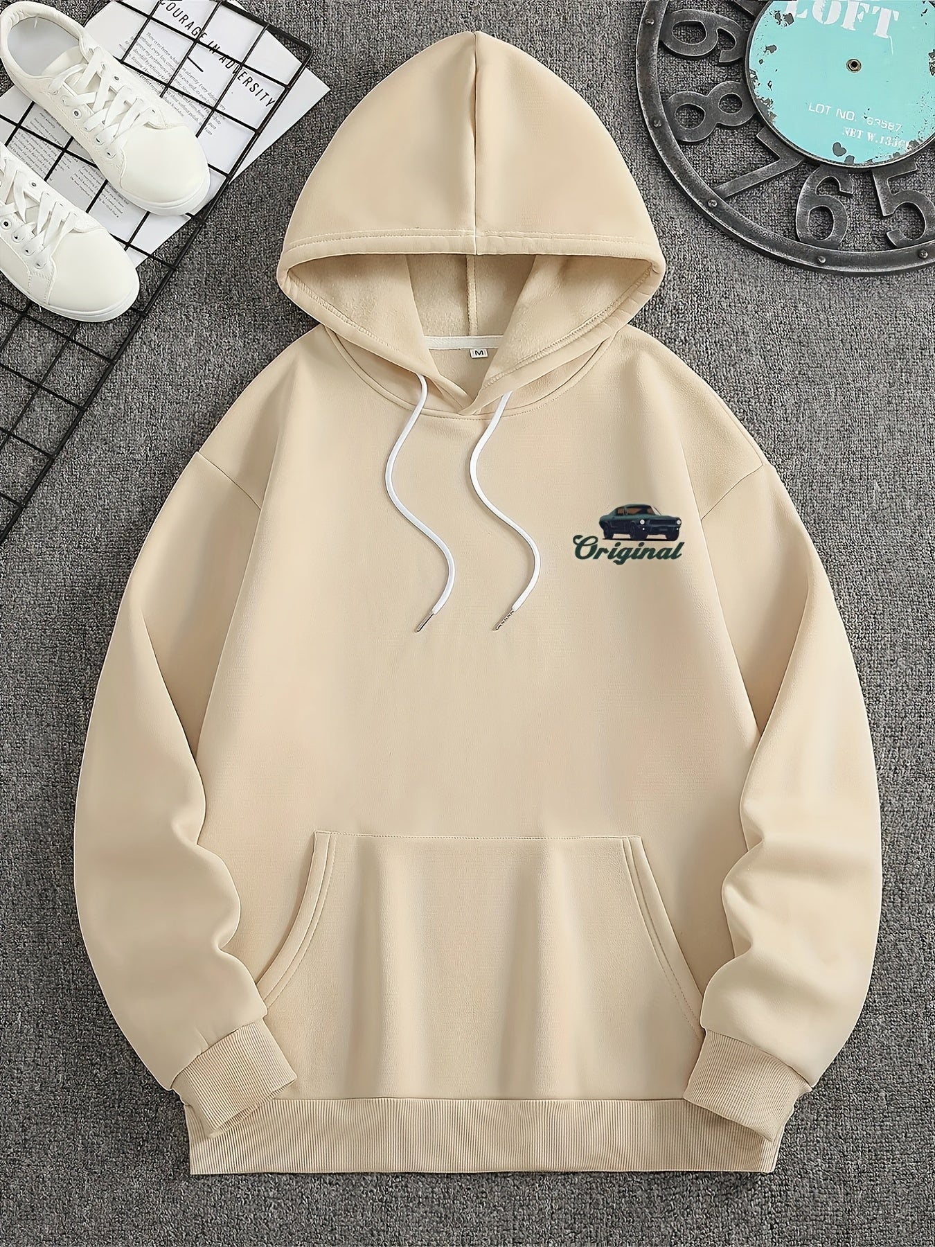 Vintage Muscle Car Hoodie Heren | Loose fit | Klassiek ontwerp - Zachte Franse badstof - Comfortabele pasvorm