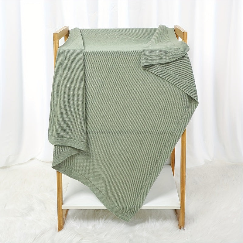 Soft Cotton Knit Swaddle Blanket | Solid Color, Geometric Pattern - Perfect for Various Occasions