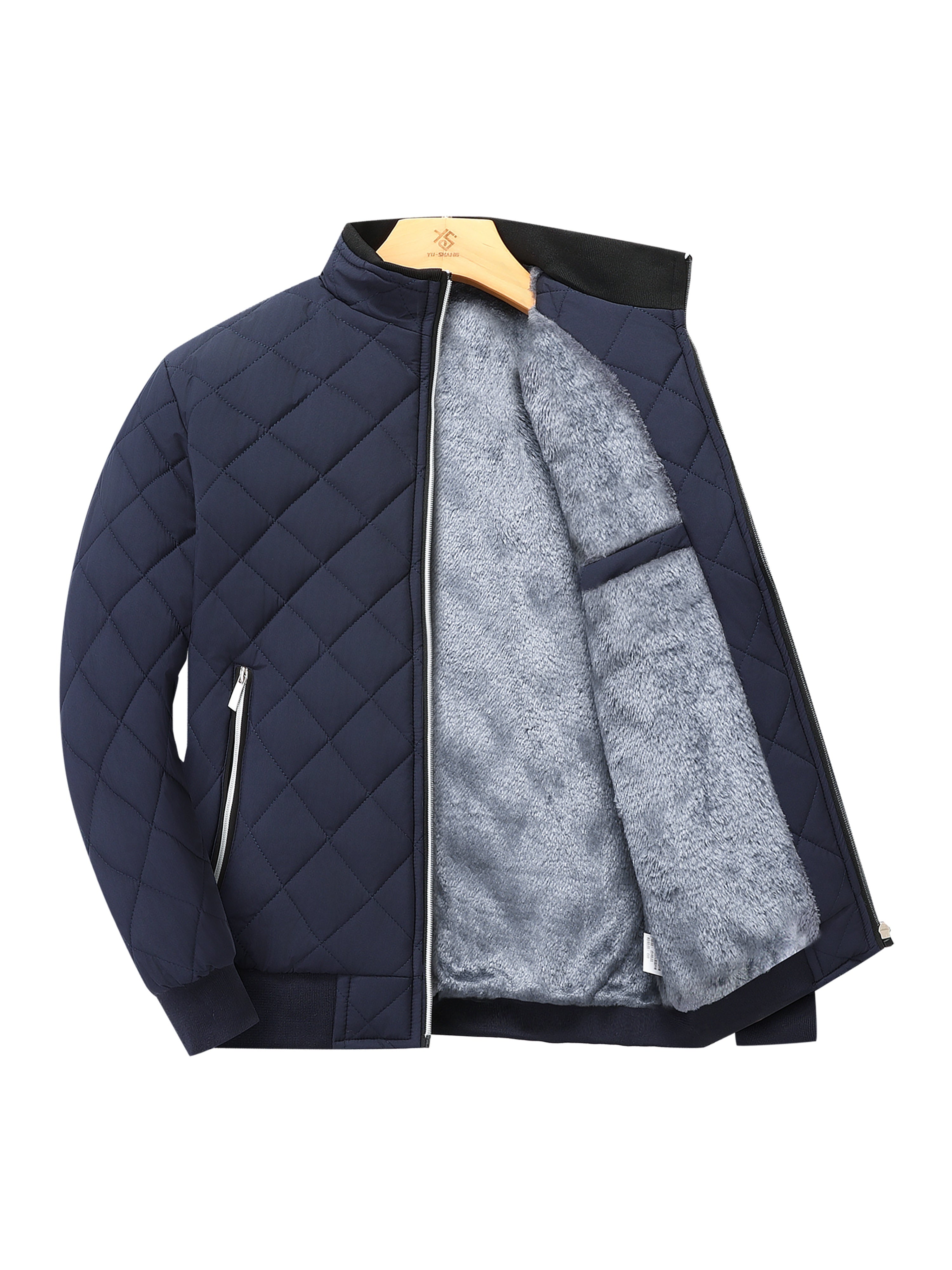 Visconte Heren Winterjas – Donkergroene Gewatteerde Fleece Jas met Capuchon, Zip-Up, Warme Loose Fit Jas voor Koud Weer