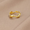 925 Sterling Gold Wave Ring - Visconte