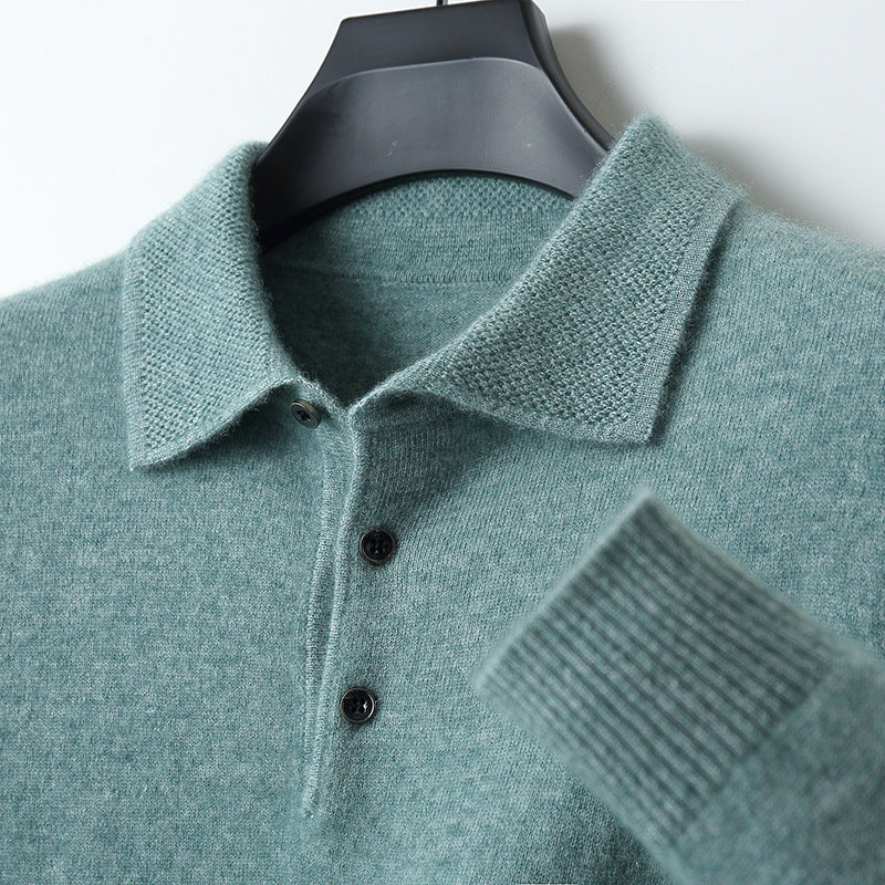 Meriwarm Longsleeve Polo | Herenkleding | Luxe polo van merinowol en kasjmier voor de winter