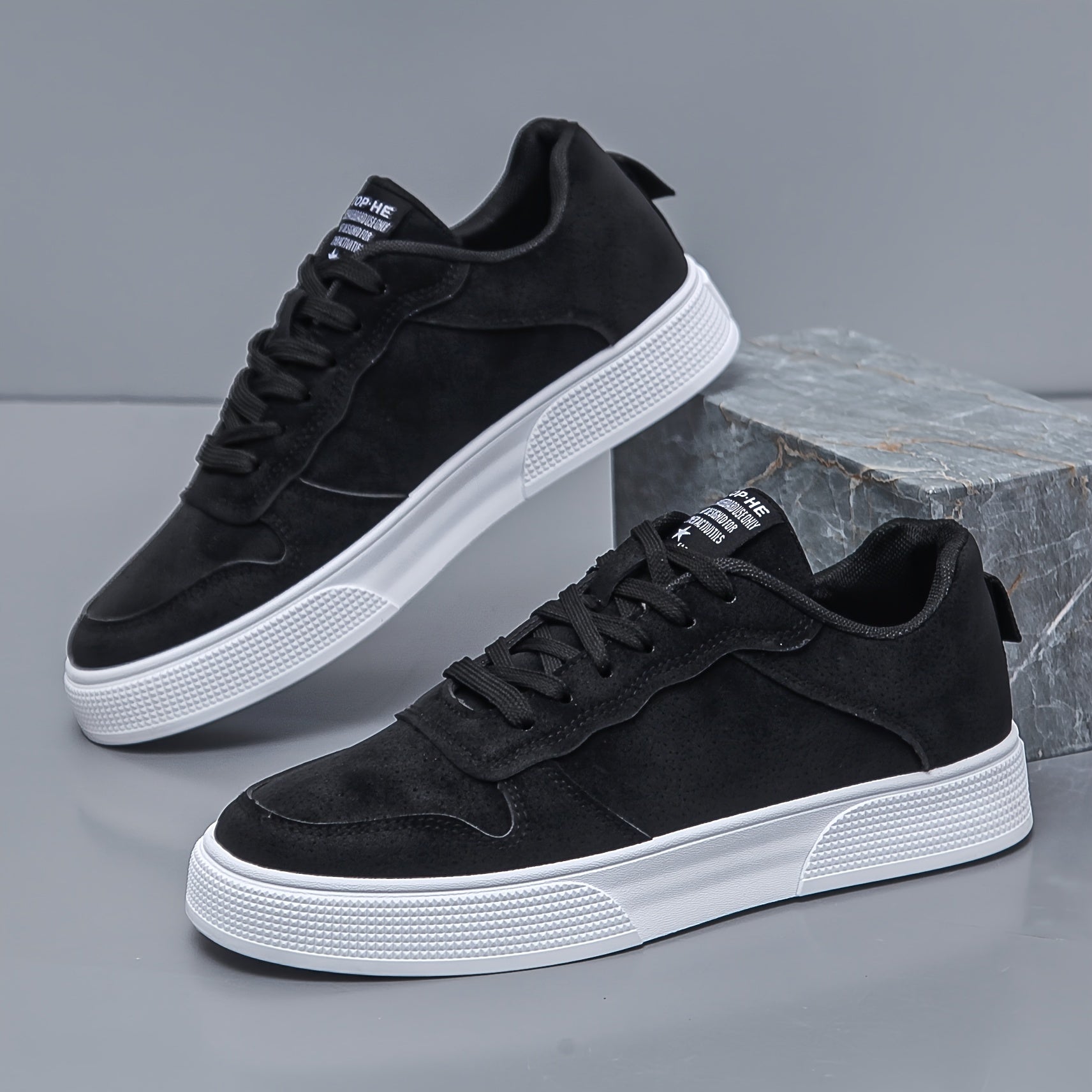 Casual Sneakers | Kunstsuède | Met Dikke Witte Zool