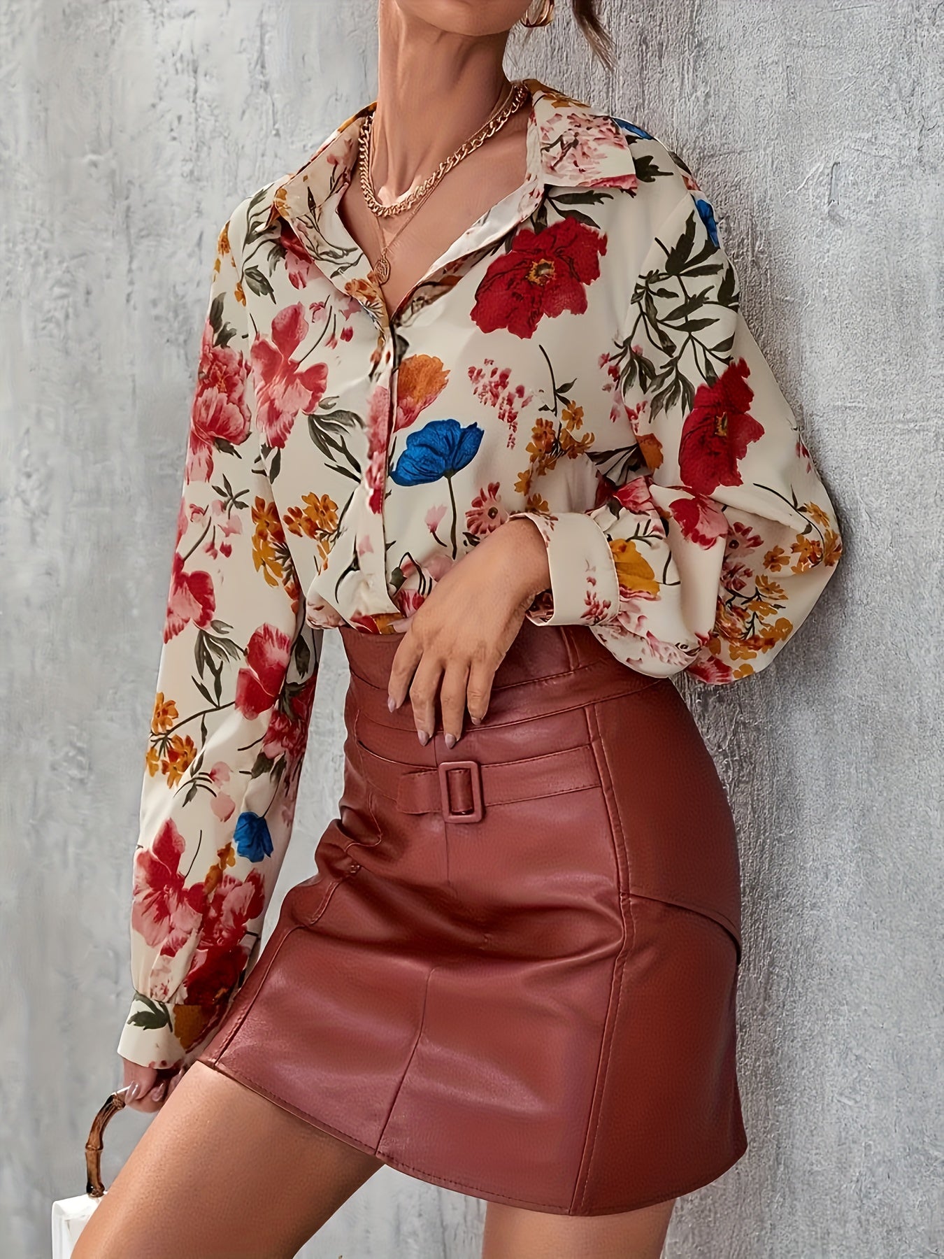 Floral Print Dames Blouse | Duurzaam - Must-Have - Stijlvol & Comfortabel - Lente/Zomer/Herfst