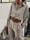 Elegant Vintage Stripe Button-Up Dames Blouse | Duurzaam - Must-Have - Stijlvol & Comfortabel - Lente/Zomer/Herfst