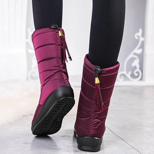 Snowla Dames Winterlaarzen met Warme Bontvoering - Dubbel Geïsoleerde Snowboots met Antislip Zool - Warme Laarzen voor de Winter, Maat 35 tot 43
