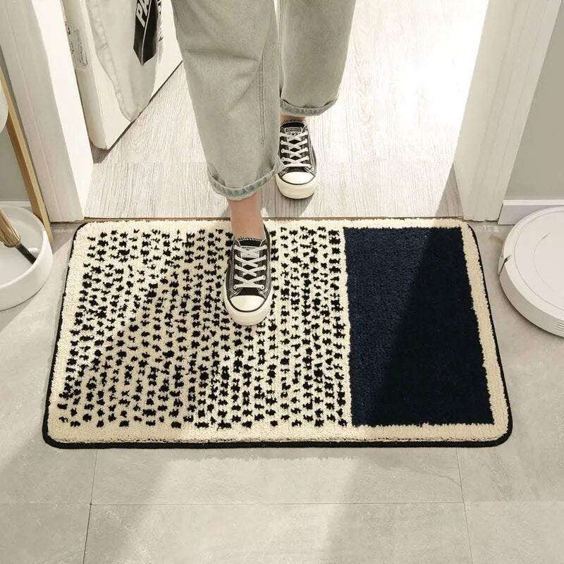 Abstracte antislip badmat met Scandinavisch design