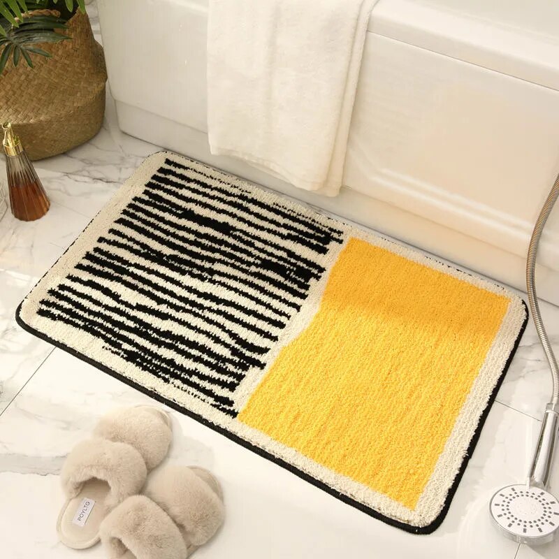 Abstracte antislip badmat met Scandinavisch design