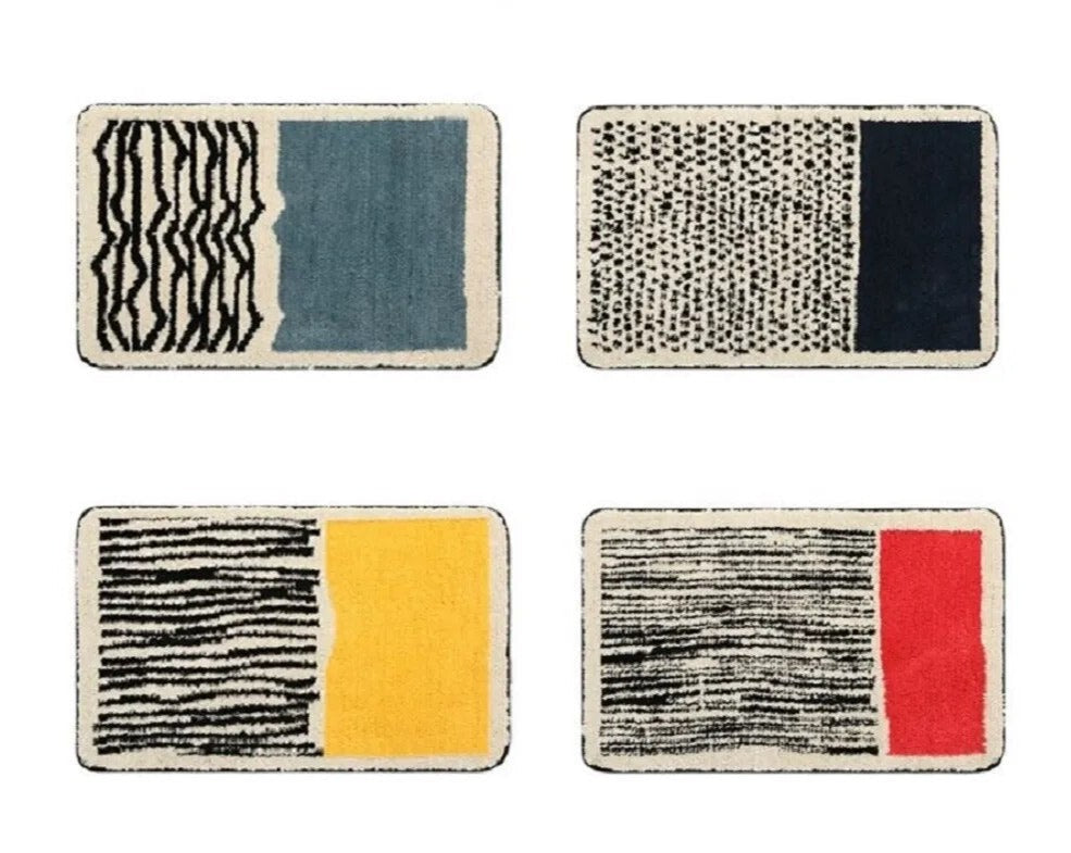 Abstracte antislip badmat met Scandinavisch design
