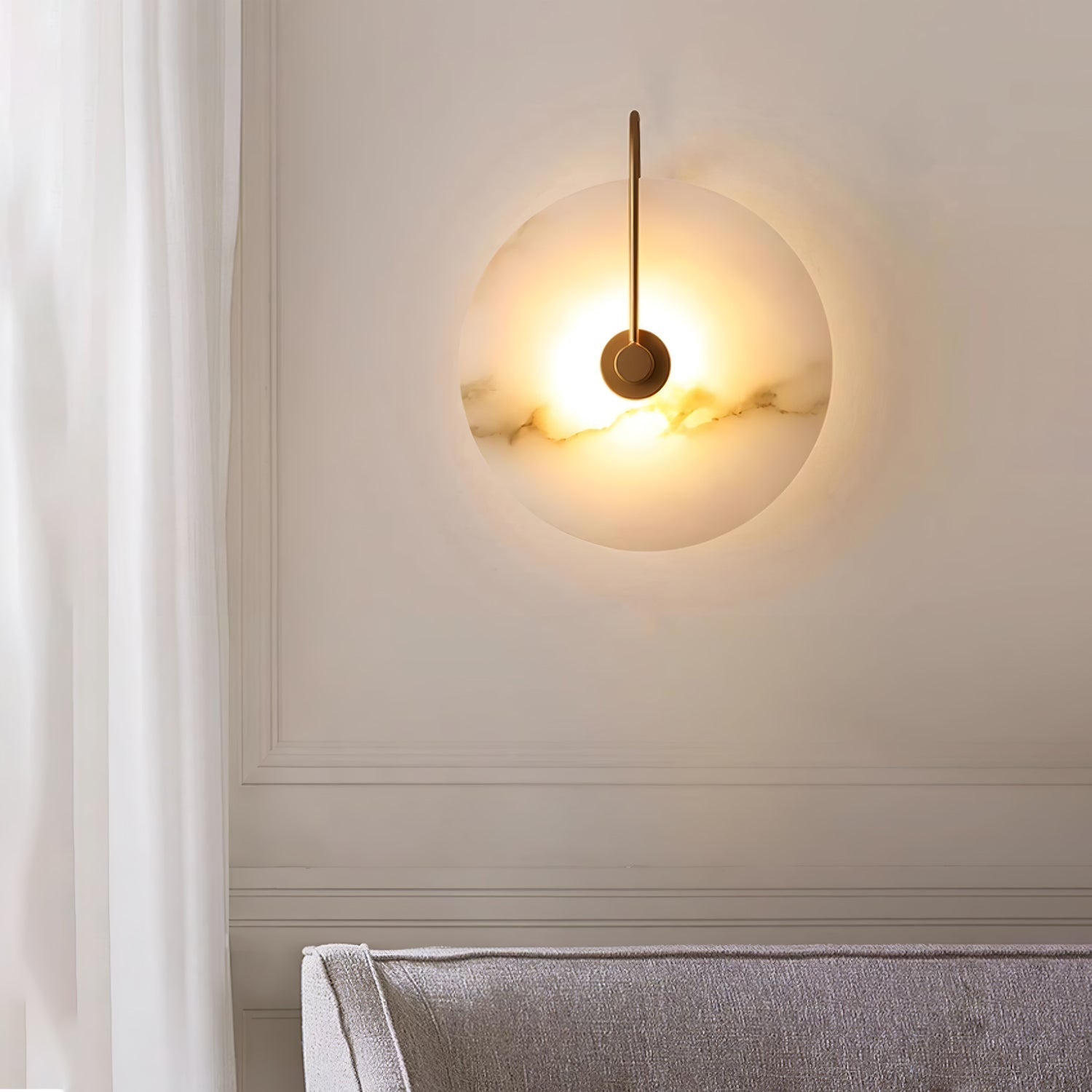 LuxeStone Light - Elegante LED-Wandlamp van Moderne Steen