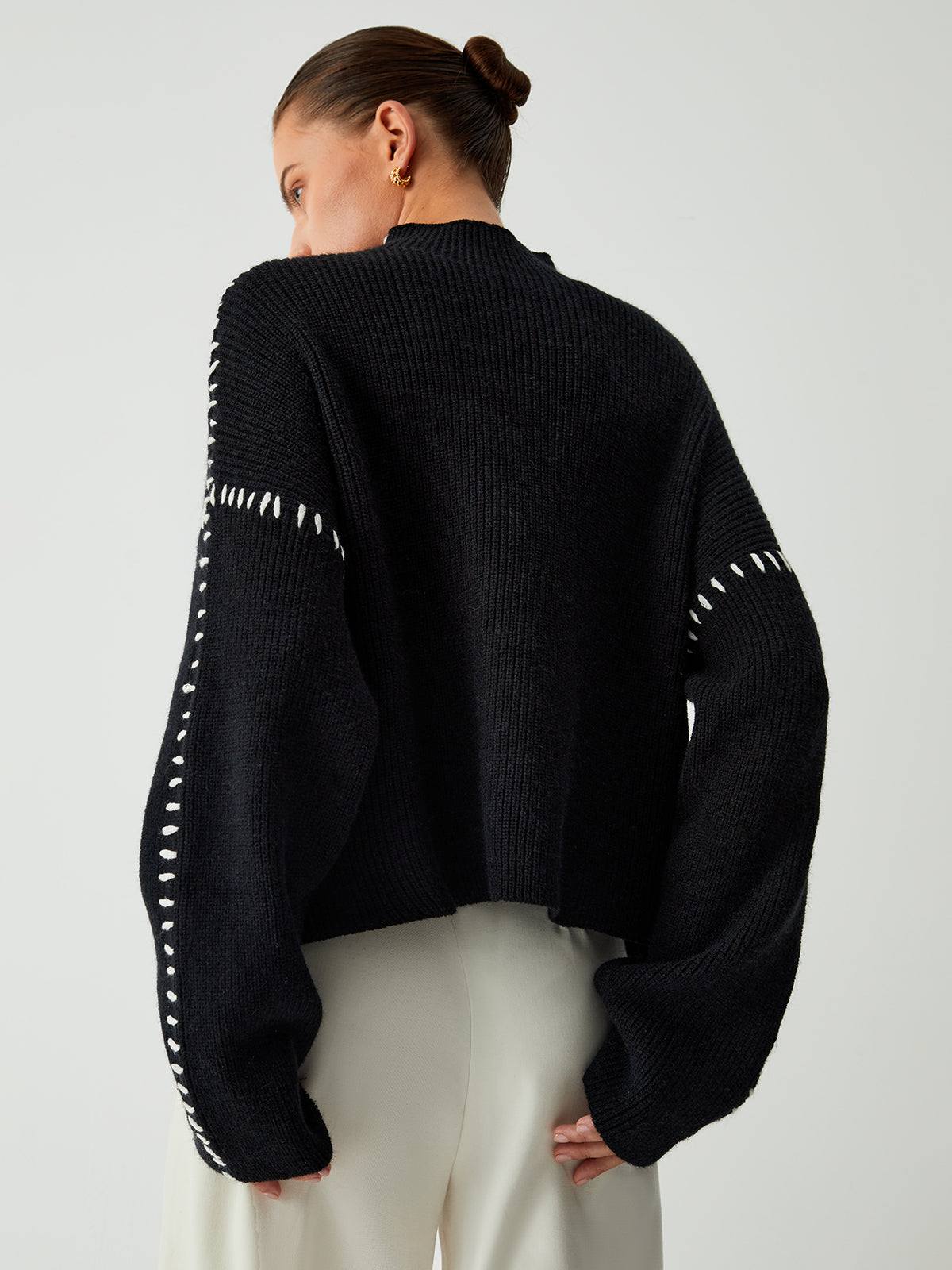 Shift The Focus | Oversized Mock Neck Sweater/Trui Dames