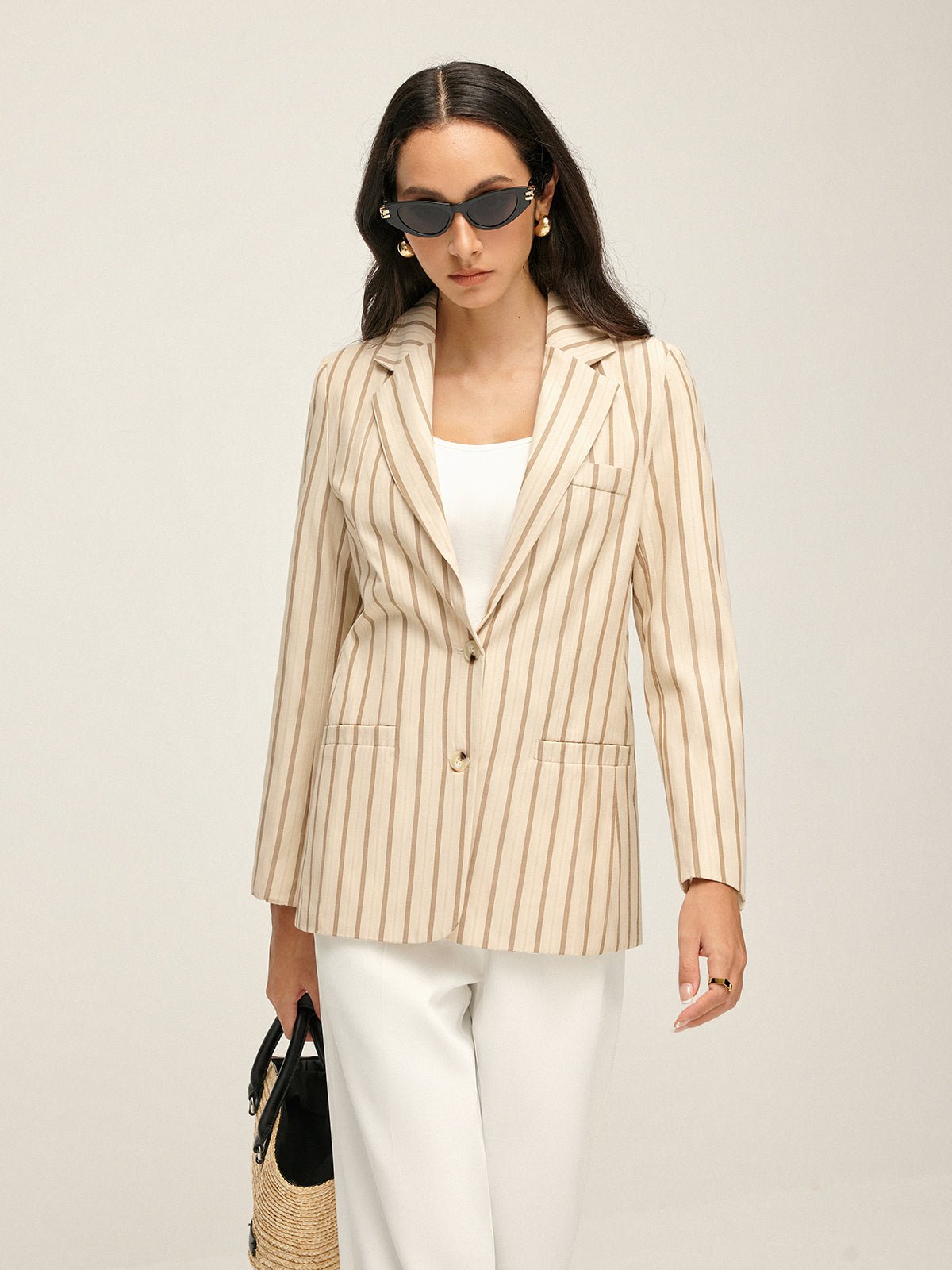 Belle Couture | Blazer met Revers, Knopen en Pinstripe - Regular Fit - Essential