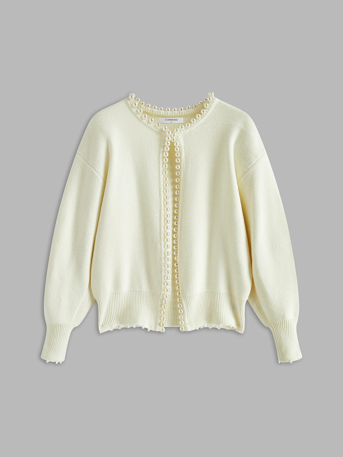 Pearl Trim | Gescheurde Hem Cardigan Trui Dames