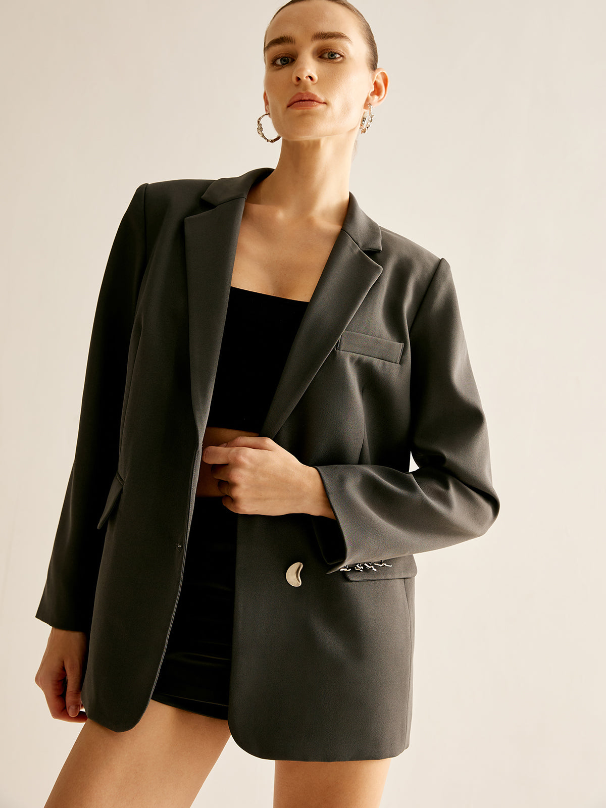 Belle Couture | Blazer met Revers en Knopen - Regular Fit - Essential